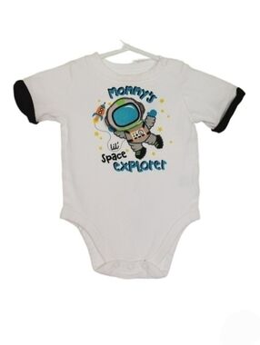 K1313 * Garanimals Mommy's Lil Space Explorer Bodysuit White Size 0-3M